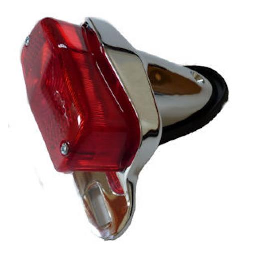 Chromed Tail Light Bracket with Stop and Tail Light - Custom Triton Cafe Racer