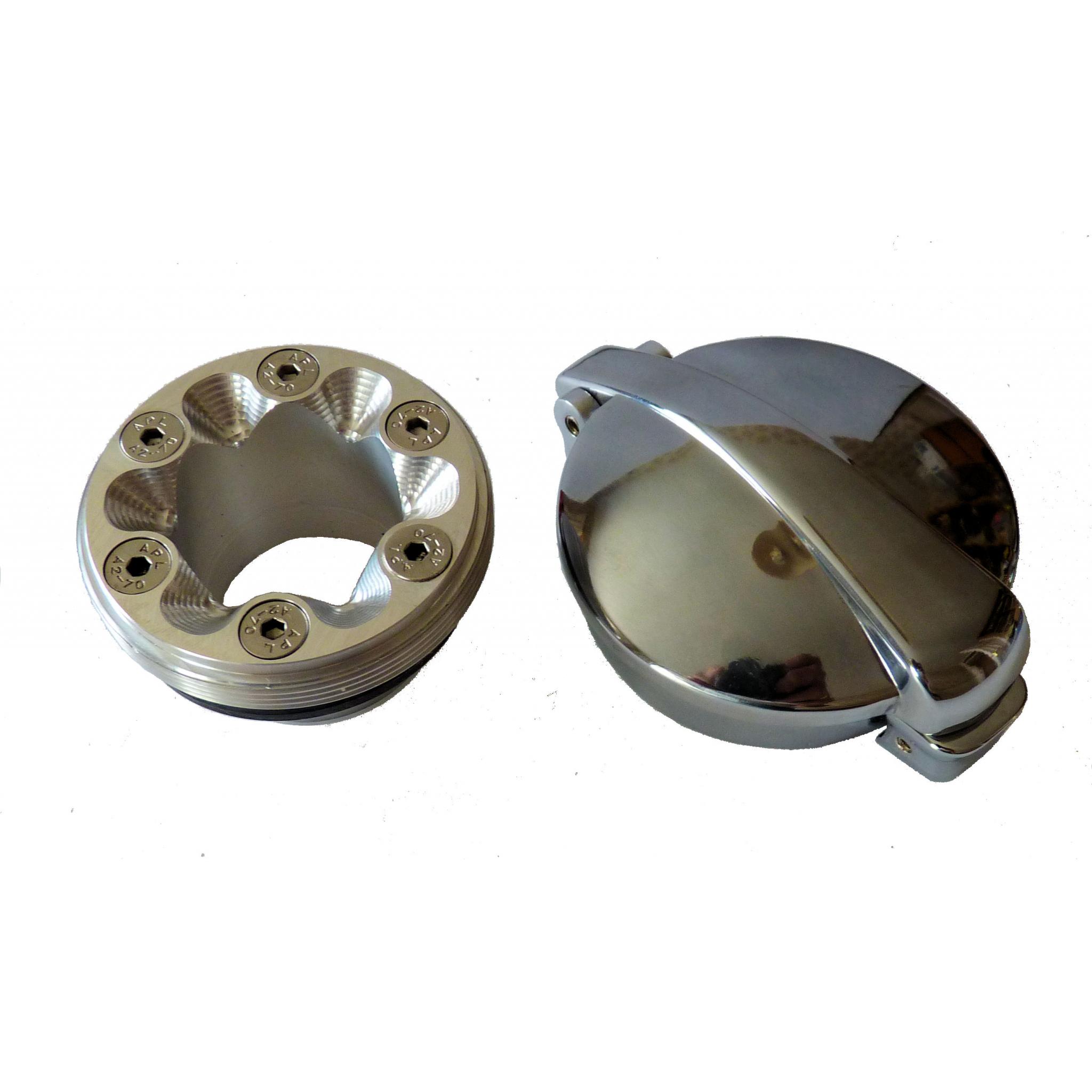 Monza Style Petrol/Fuel Cap and Adaptor for Hinckley Triumph Bonneville, Thunderbird, T100