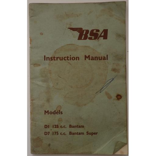 BSA Bantam D1 and D7 Instruction Manual