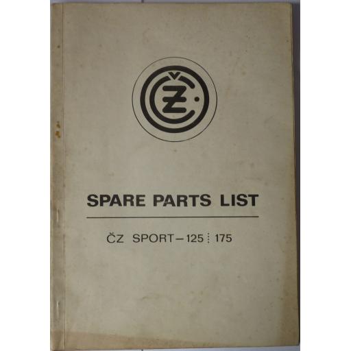 CZ Jawa Sport 125 and Sport 175 Spare Parts List - 1976