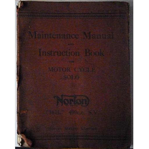 Norton 16H 490cc SV Maintenance Manual and Instruction Book - Air Ministry