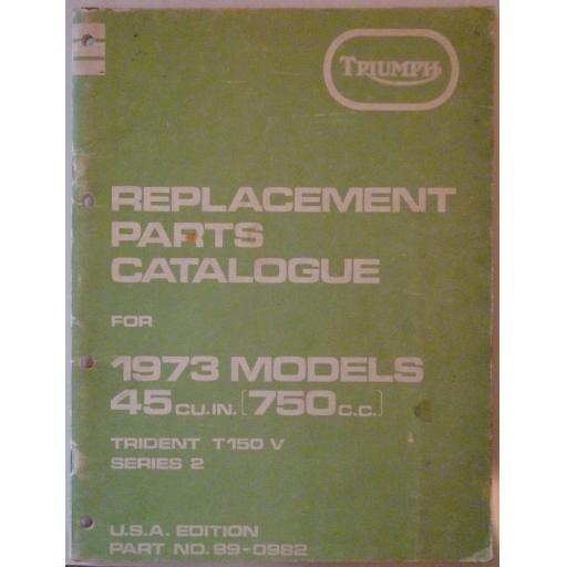 Triumph Trident T150V Series 2 Replacement Parts Catalogue - USA Edition