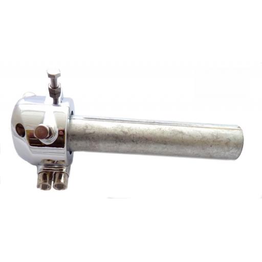 Chromed Doherty No 77 Styled, Classic Twistgrip/Throttle - Twin Cable - 7/8 inch (22mm) handlebar fitting